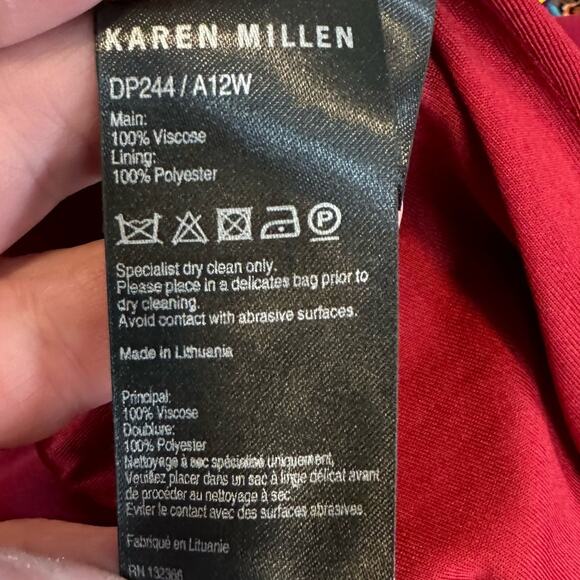 Karen Miller Ruched Sheath Dress Red Size 6 - Picture 8 of 8